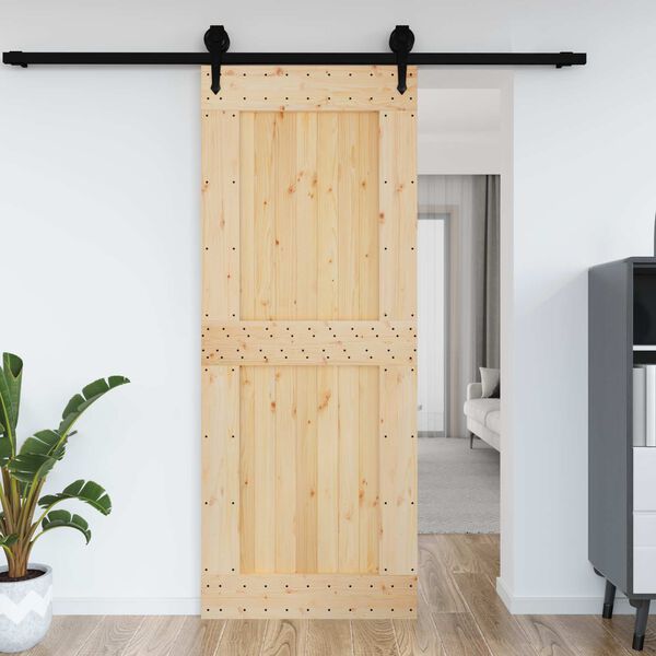 vidaXL D&ouml;rr NARVIK Naturf&auml;rg 90 x 210 cm Massiv furutr&auml;d&ouml;rr