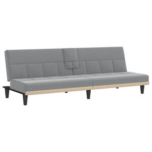 vidaXL B&auml;ddsoffa med kuddar ljusgr&aring; tyg