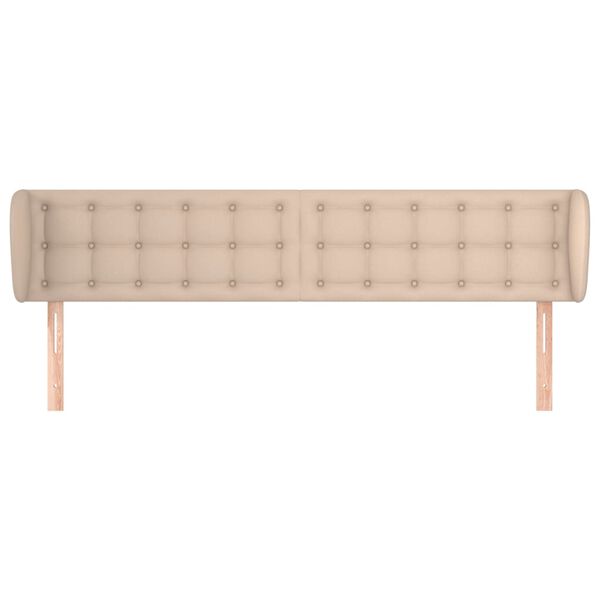 vidaXL S&auml;nggavel med kanter cappuccino 163x23x78/88 cm konstl&auml;der