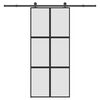vidaXL Skjutd&ouml;rr med beslagset h&auml;rdat glas och aluminium 90x205 cm