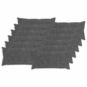 vidaXL Kudd&ouml;verdrag 12 st HEERLEN M&ouml;rkgr&aring; 40 x 80 cm Faux Kaninp&auml;ls