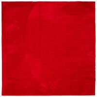 vidaXL Mjuk matta HUARTE med kort lugg tvättbar röd 200x200 cm