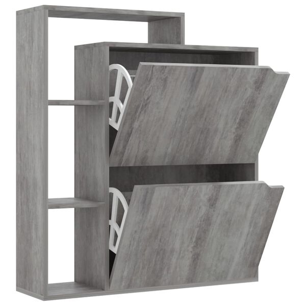 vidaXL Skoskåp betong 79,5x24x90,5 cm spånskiva