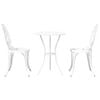 vidaXL Tr&auml;dg&aring;rds Bistro Set 3 pcs Vit Aluminium