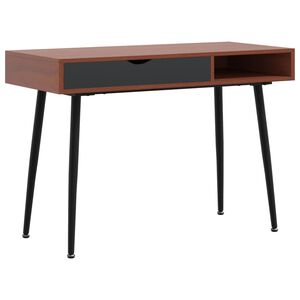 vidaXL Datorbord med l&aring;da brun 110x50x75 cm konstruerat tr&auml;