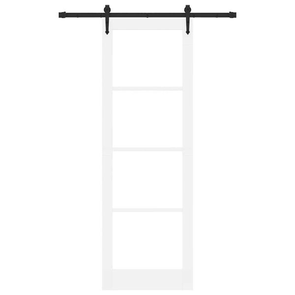 vidaXL Skjutd&ouml;rr ORKDAL Vit 78 x 232 cm Massivt talltr&auml; och glas