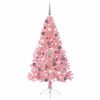 vidaXL Konstgjord F&ouml;rbelyst Julgran med 300 LED-lampor Rosa 180 cm PVC
