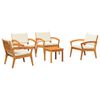 vidaXL Bistroset med kudde 5 pcs Brun Polyester