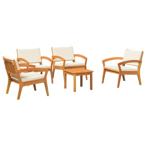 vidaXL Bistroset med kudde 5 pcs Brun Polyester