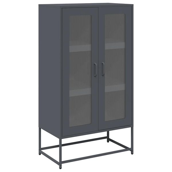 vidaXL Highboard antracit 68x39x123 cm stål