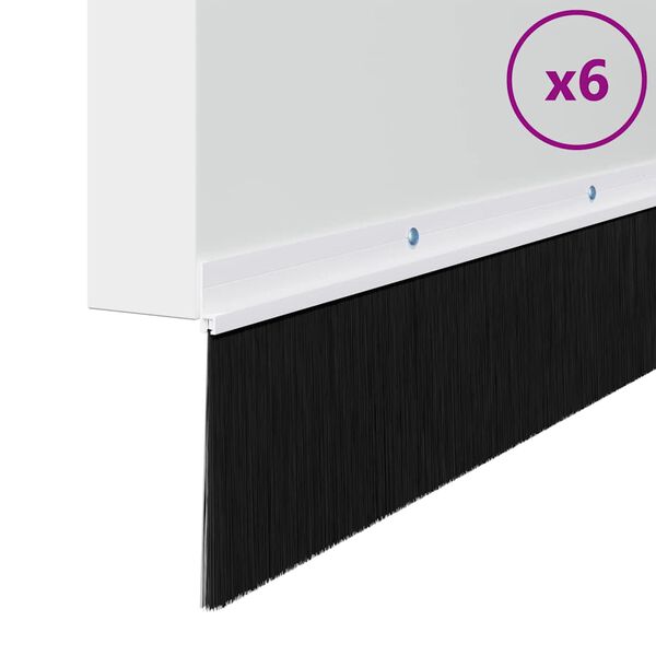 vidaXL Skruvmonterade d&ouml;rrborstt&auml;tningslister 6 pcs Vit 100 cm