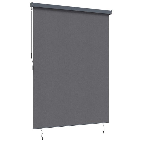vidaXL Rullgardin med gardiner Antracit 200 x 250 cm Tyg och Aluminium