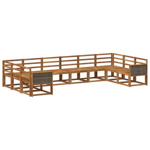 vidaXL Utomhussoffset 10 pcs Naturlig Massivt Akaciatr&auml;