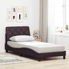 vidaXL Bed Frame without Mattress Dark Brown 90x190 cm Fabric