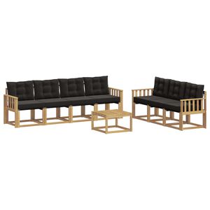 vidaXL Utomhussoffset 8 st Vit och svart