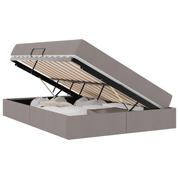 vidaXL F&ouml;rvaringss&auml;ng med madrass Taupe 140 x 200 cm Polyester