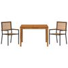 vidaXL Trädgårdsmöbelset 3 pcs Svart Poly rattan