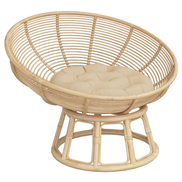 vidaXL Rund dyna beige &Oslash; 60 x11 cm oxfordtyg