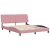vidaXL Bed Frame without Mattress Pink 160x200 cm Velvet