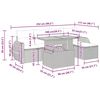 vidaXL Trädgårdssoffset med dynor 6 delar beige konstrotting akaciaträ