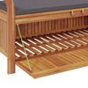 vidaXL Förvaringsbänk med dyna för trädgård 126 cm massiv akacia