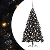 vidaXL Konstgjord F&ouml;rbelyst Julgran Svart 180 cm PVC