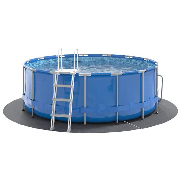 vidaXL Markduk f&ouml;r pool ljusgr&aring; &Oslash;244 cm polyester geotextil