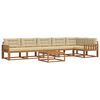 vidaXL Utomhussoffset med kudde 7 pcs Naturlig och Beige