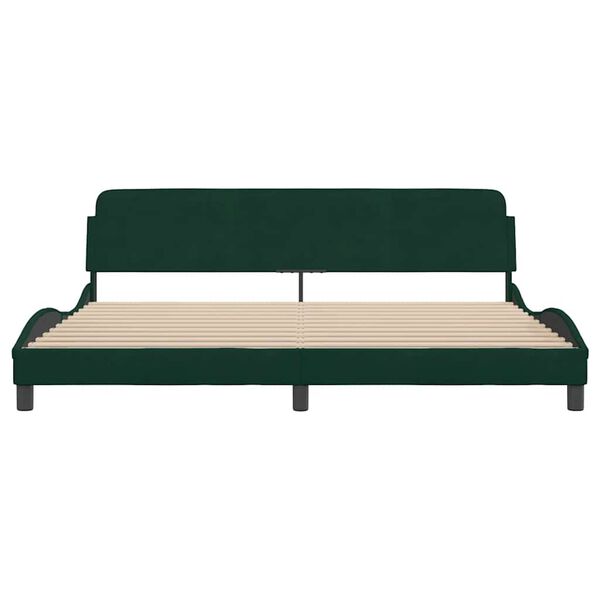 vidaXL Bed Frame "Dover" Dark Green 200x200 cm Velvet