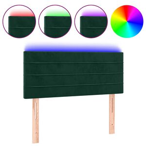 vidaXL S&auml;nggavel LED m&ouml;rkgr&ouml;n 80x5x78/88 cm sammet