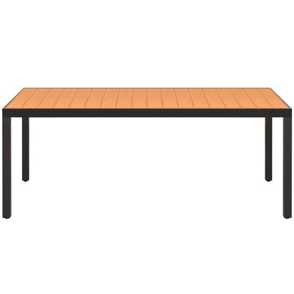 vidaXL Matgrupp f&ouml;r tr&auml;dg&aring;rden 9 delar PVC-rotting svart och brun