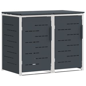 vidaXL Sopcontainerf&ouml;rvar for 2 Bins 240L Rostfritt st&aring;l Antracit