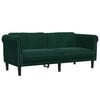 vidaXL Soffa 2-sits m&ouml;rkgr&ouml;n sammet