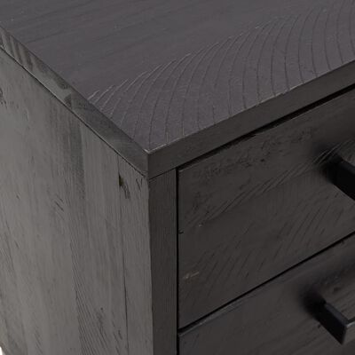 vidaXL Sängbord 2 st svart 40x30x55 cm massivt furuträ