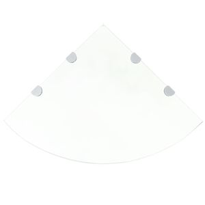 vidaXL H&ouml;rnhylla glas med f&ouml;rkromade hyllkonsoler genomskinlig 45x45cm
