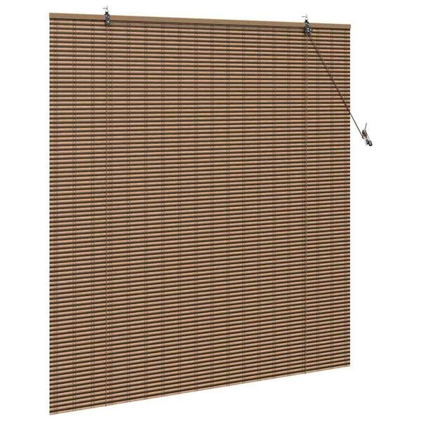 vidaXL Rullgardin med gardiner Brun 140 x 160 cm Bambu