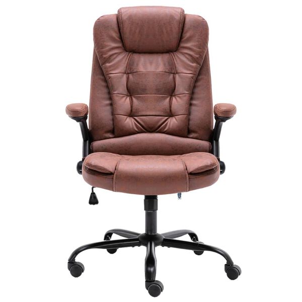 vidaXL Kontorsstol ljusbrun konstmocka