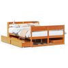 vidaXL S&auml;ngram utan madrass vaxbrun 150x200 cm massiv furu