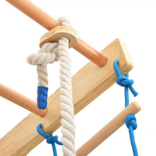 vidaXL Ribbstol lekset med stege och ringar tr&auml;