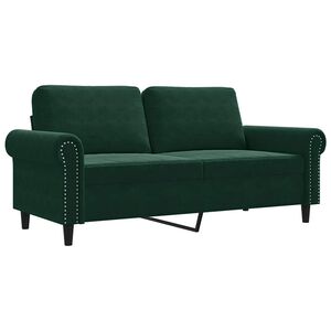 vidaXL Soffa 2-sits m&ouml;rkgr&ouml;n 140 cm sammet
