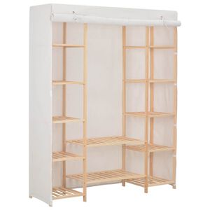 vidaXL Garderob 135x40x170 cm vit tyg