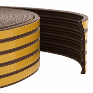 vidaXL Sj&auml;lvh&auml;ftande f&ouml;nsterf&ouml;rsegling Brun 15 x 8 mm 12 m EPDM-skum