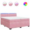 vidaXL Rams&auml;ng med madrass rosa 200x200 cm sammet