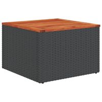 vidaXL Trädgårdsbord svart 55x55x37 cm konstrotting och akaciaträ