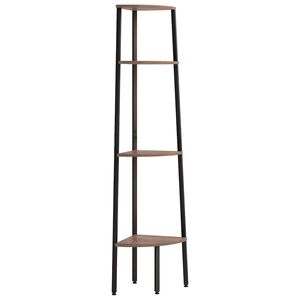 vidaXL H&ouml;rnhylla med 4 v&aring;ningar m&ouml;rkbrun och svart 45,5x31,5x150 cm