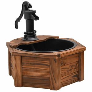 vidaXL Vattenfont&auml;n med pump 57x57x53 cm massivt grantr&auml;