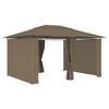 vidaXL Paviljong med draperier 4x3 m taupe 180 g/m²