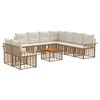 vidaXL Utomhussoffset 10 st 9-sits Naturlig och Creamvit Polyester
