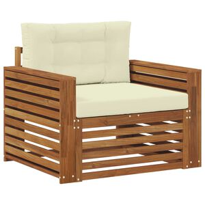 vidaXL Utomhussoffset Massivt akaciatr&auml; och polyester Naturf&auml;rg