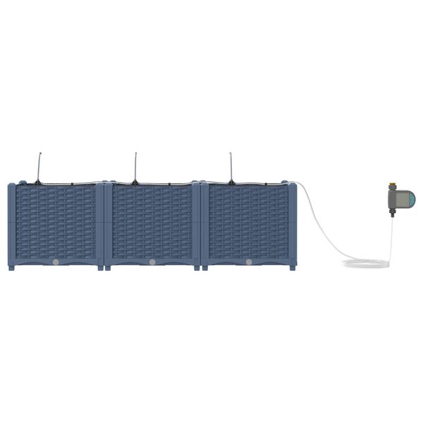 vidaXL Tr&auml;dg&aring;rdsplanterare 3 pcs Gr&aring; 120 x 40 x 37,5 cm Plast